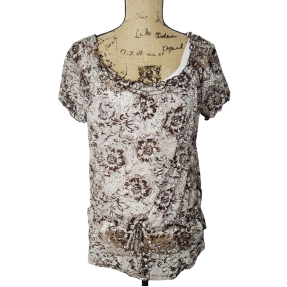 Y2K Brown Semi Sheer Fairycore Whimsi Blouse